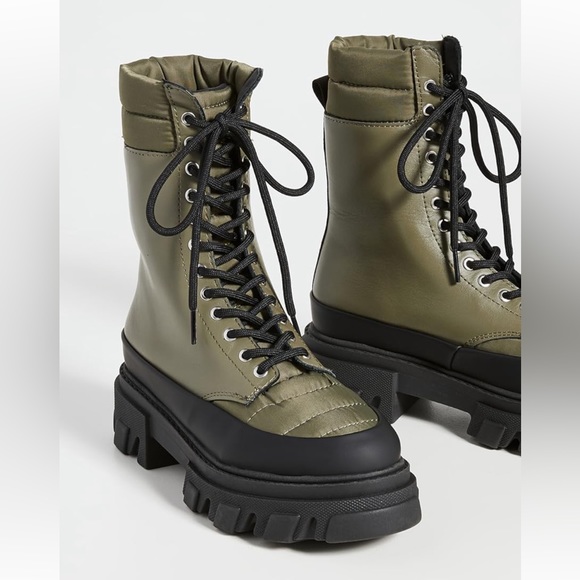 GANNI Track Sole Combat Boots, Color: Kalamata, Size 40 (US 9.5) - Picture 2 of 5
